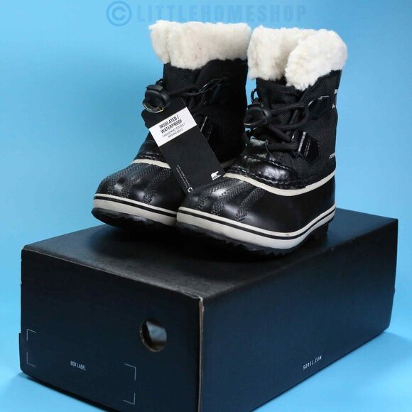 NWT!   Sorel YOOT PAC Nylon Children's Waterproof Boot, Black, Size 8 - Picture 1 of 9